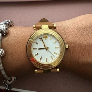 TORY BURCH Classic T Watch - TBW9002 Light Brown